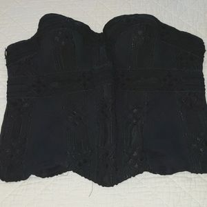 Giorgio Armani black stiched bustier, size 0 or 2. Made in Italy